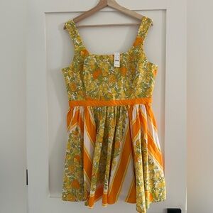 NWT J.Crew Stefania dress in limone scarf